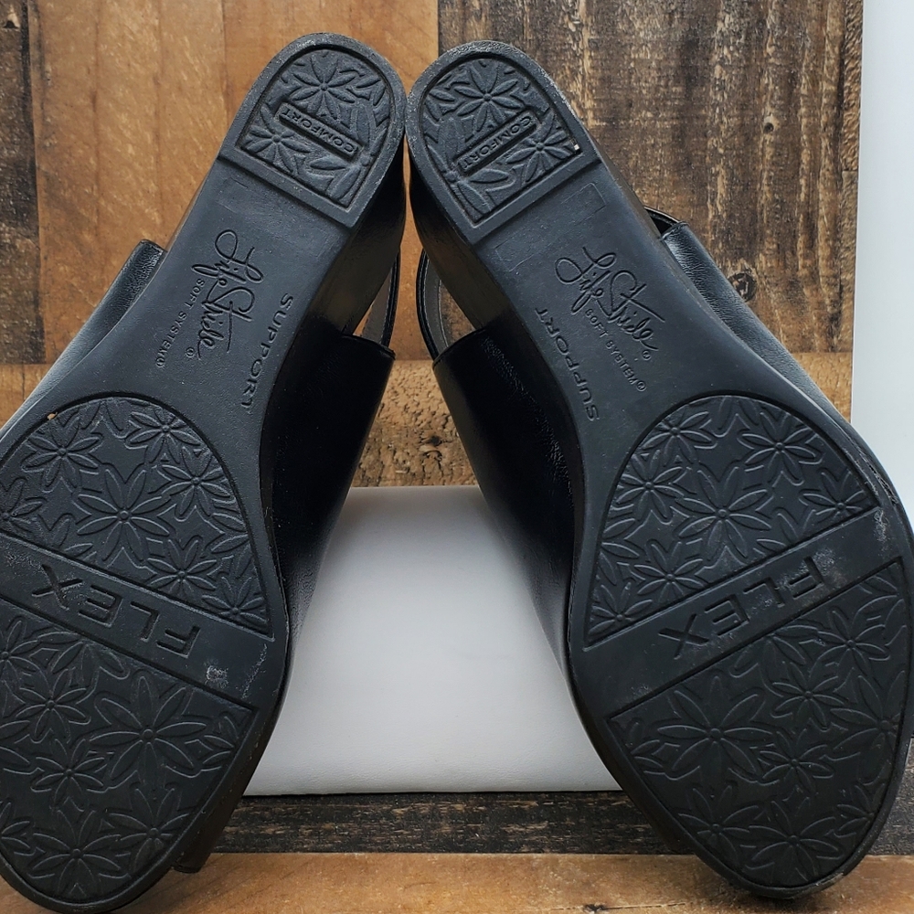 Life Stride Hazy black Athena wedge sandals size 6.5 M - Picture 5 of 7